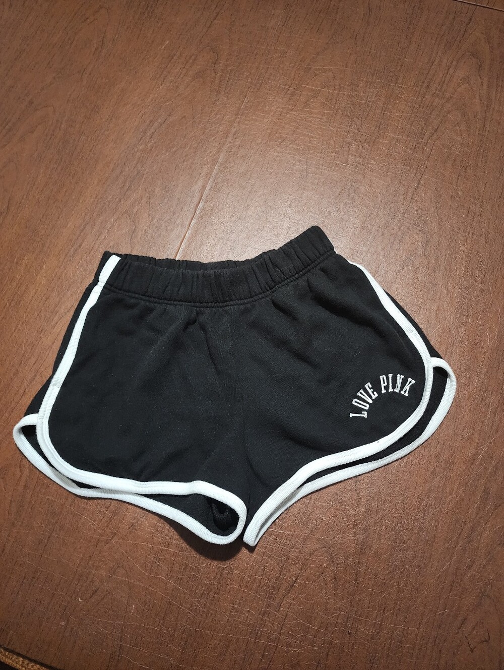 PINK Victoria's Secret Black Athletic Shorts with White Trim